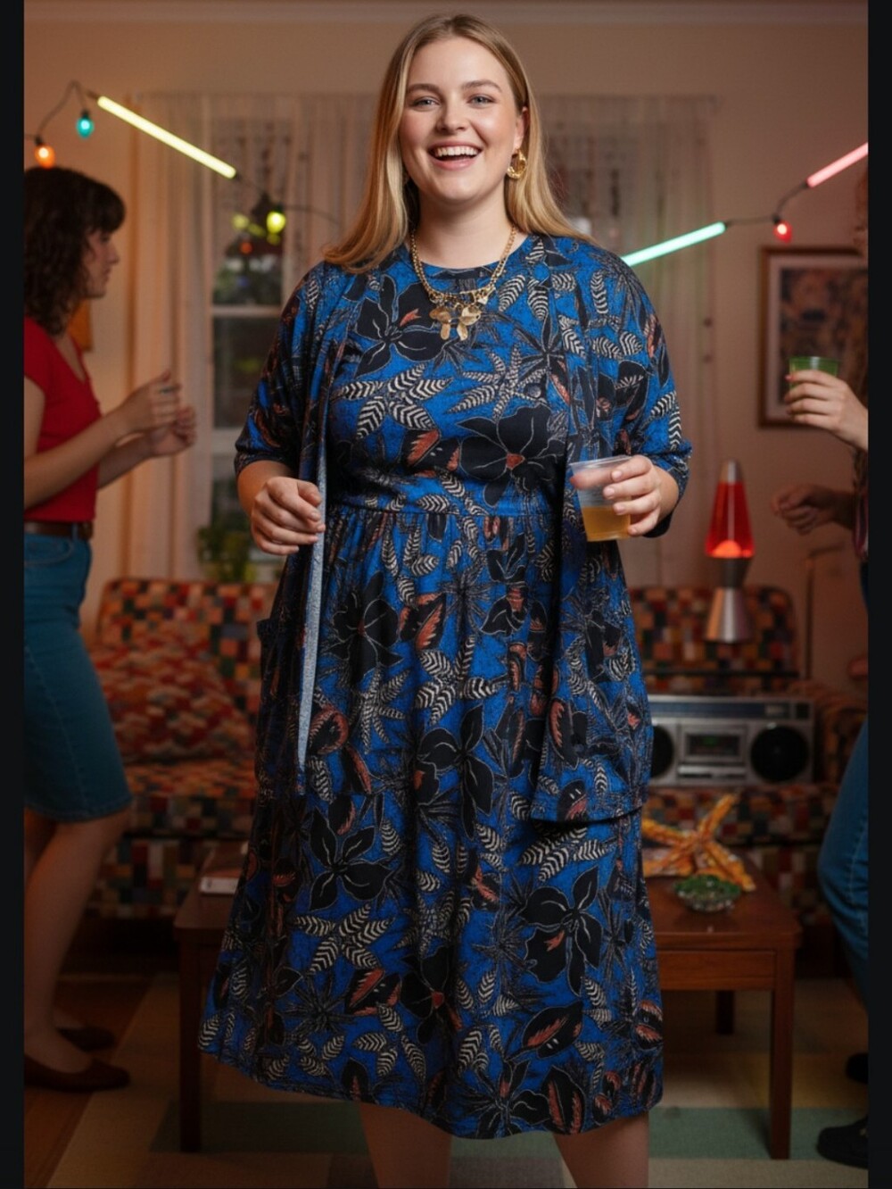 Rare Vintage Mary Rose Cotton Floral Mini Dress and Cardigan Set